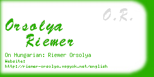 orsolya riemer business card